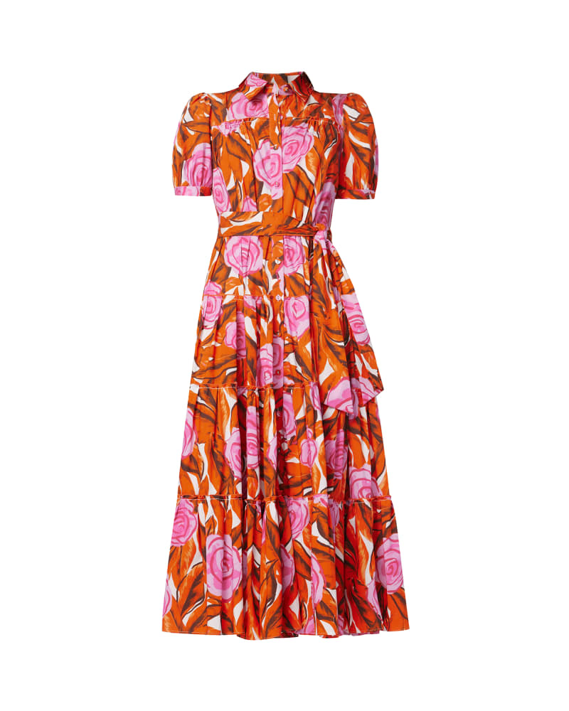 Front of a size XL DVF QUEENA DRESS in Red by Diane von Furstenberg. | dia_product_style_image_id:347124